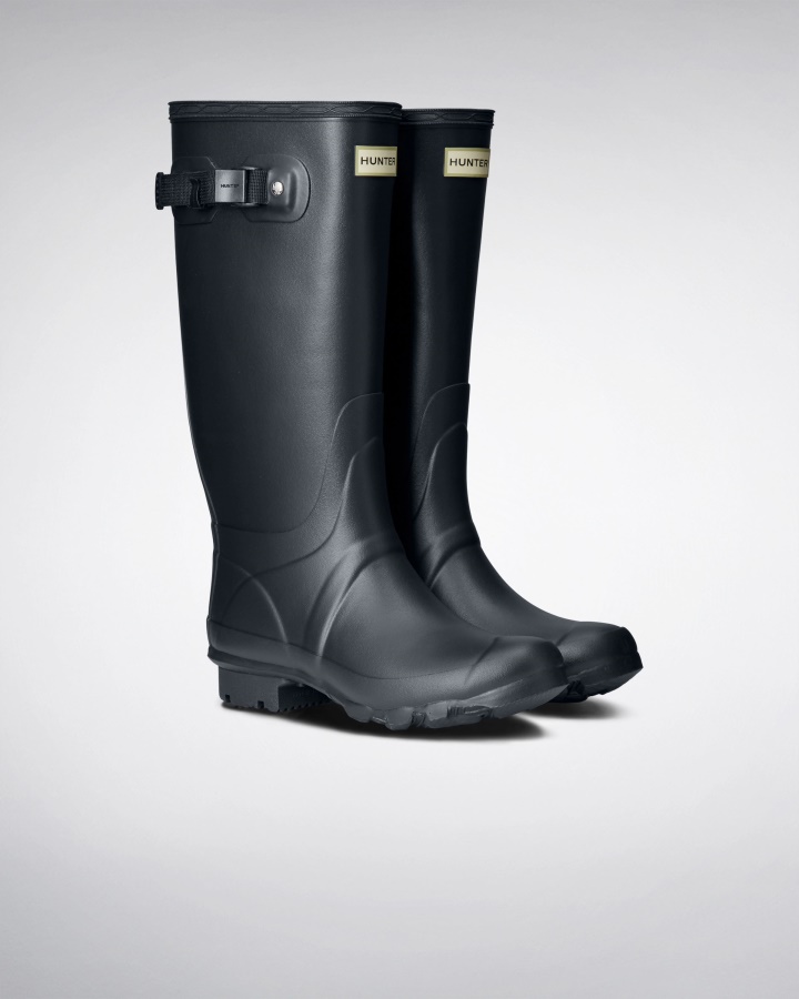 Hunter Women's Huntress Wide Leg Rain Boots Navy