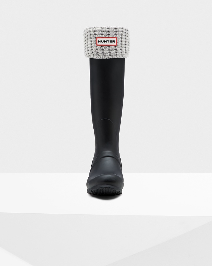 Hunter Waffle Cuff Tall Boot Socks Hunter White-Pale Grey