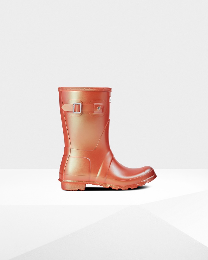 Hunter Women's Nebula Short Rain Boots Alpine Poppy Orange