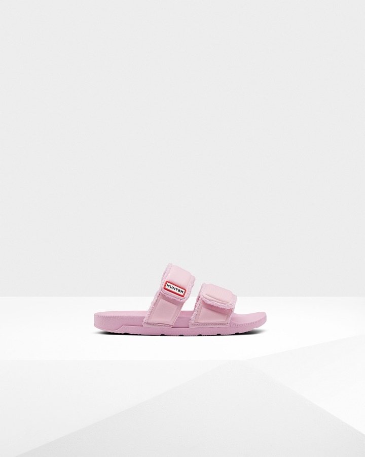 Hunter Women's Double Strap Slides Foxglove Pink