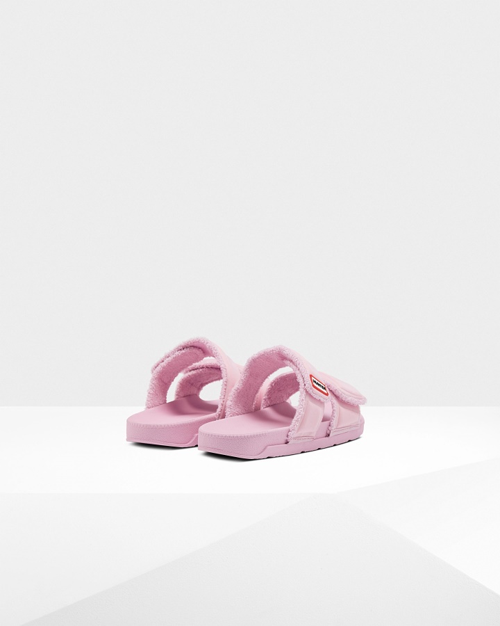 Hunter Women's Double Strap Slides Foxglove Pink