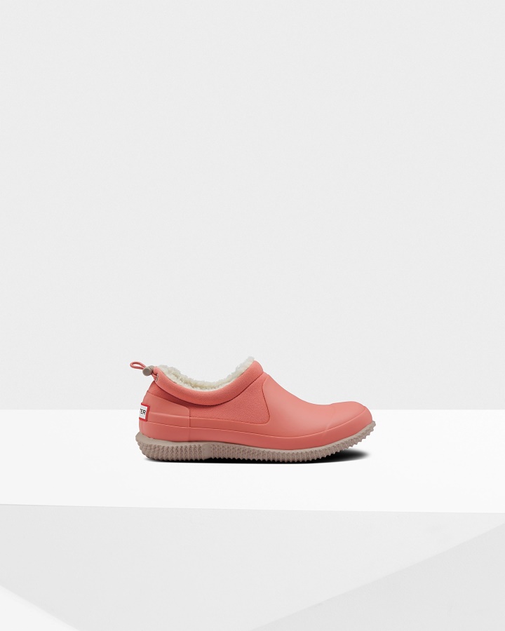 Hunter Women's Insulated Vegan Shearling Shoe Hibiscus Pink