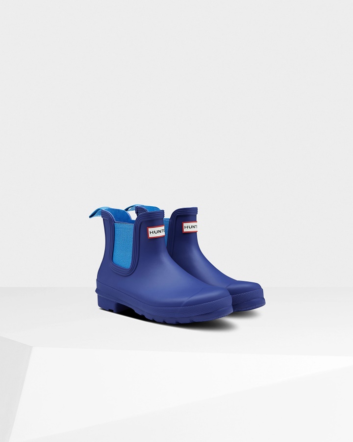 Hunter Women's Original Chelsea Boots Bitter Indigo-Polar Blue