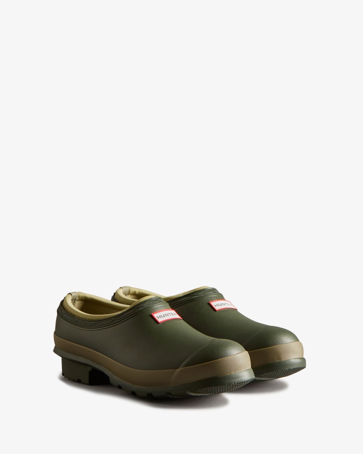 Hunter Women's Gardener Clogs Dark Olive-Clay