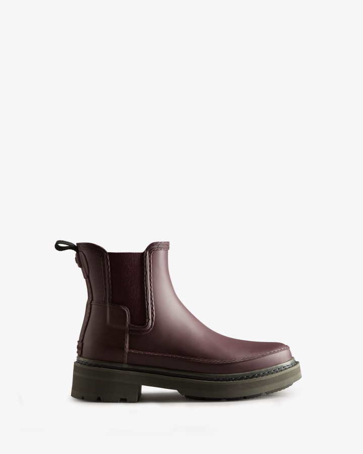 Hunter Women's Refined Stitch Detail Chelsea Boots Chestnut Crust Brown