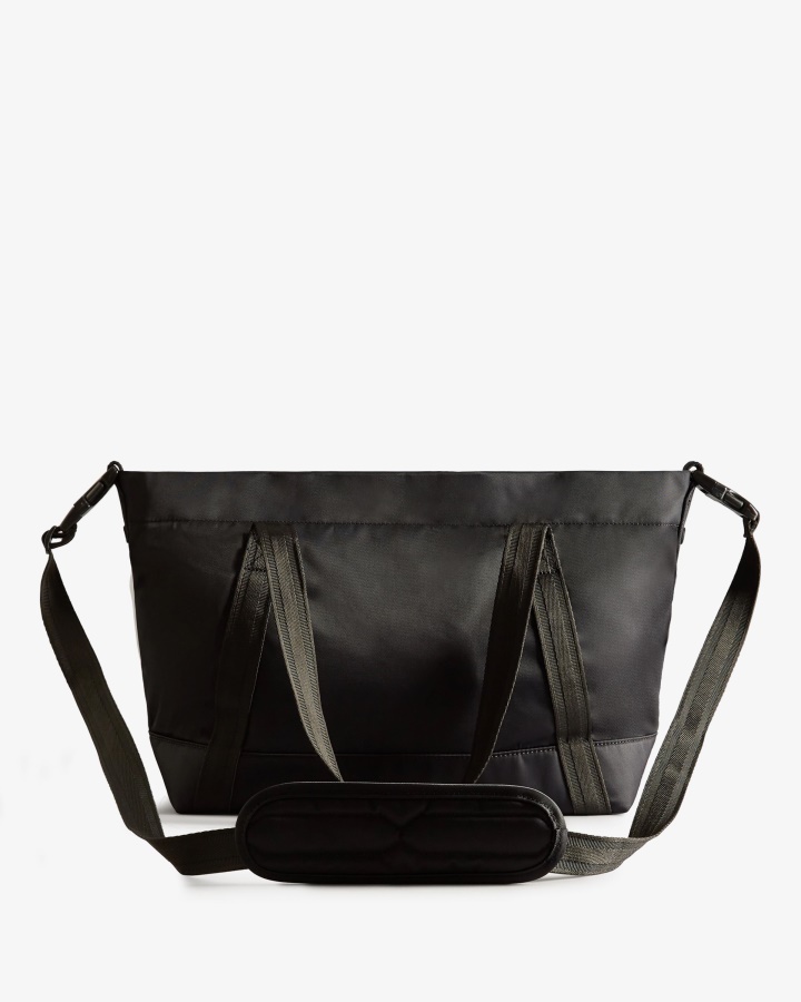 Hunter Nylon Medium Top Clip Tote Bag Black