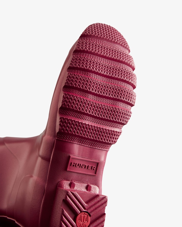 Hunter Women's Nebula Short Rain Boots Hayes Burgundy