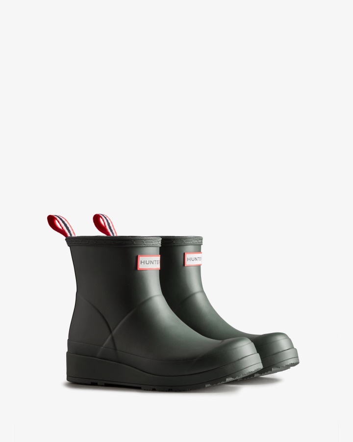 Hunter Women's Play Short Rain Boots Arctic Moss Green
