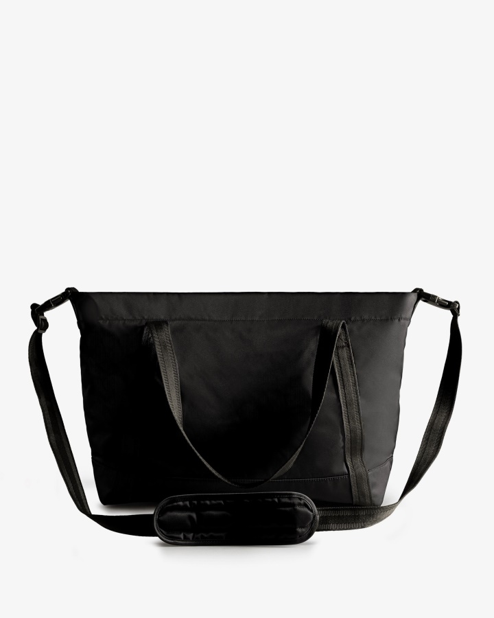Hunter Nylon Large Top Clip Tote Bag Black