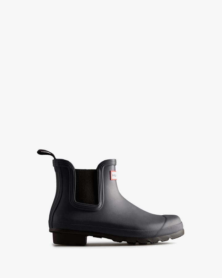 Hunter Women's Original Two Tone Chelsea Boots Black Ice-Black