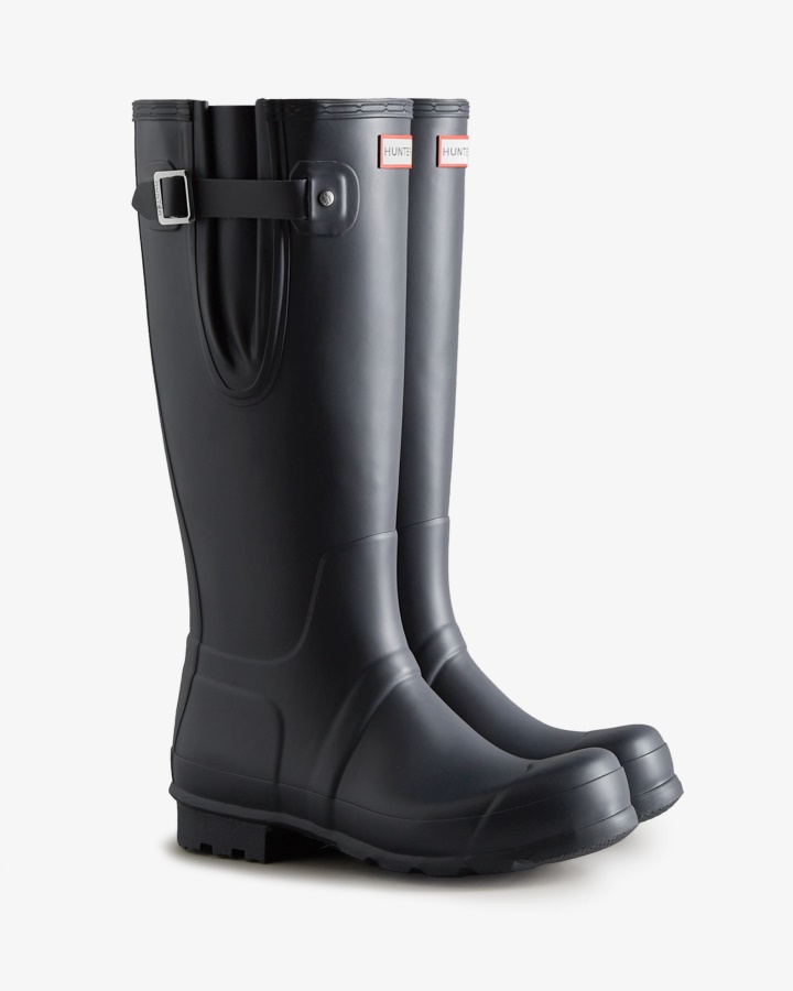 Hunter Men's Tall Side Adjustable Rain Boots Navy