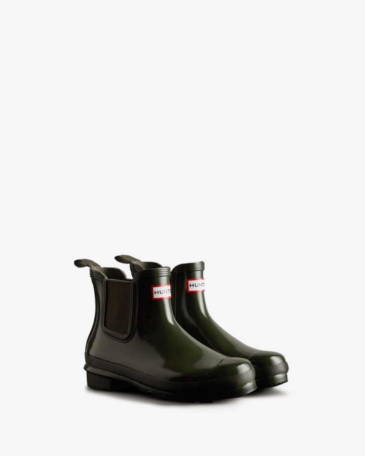 Hunter Women's Original Gloss Chelsea Boots Dark Olive