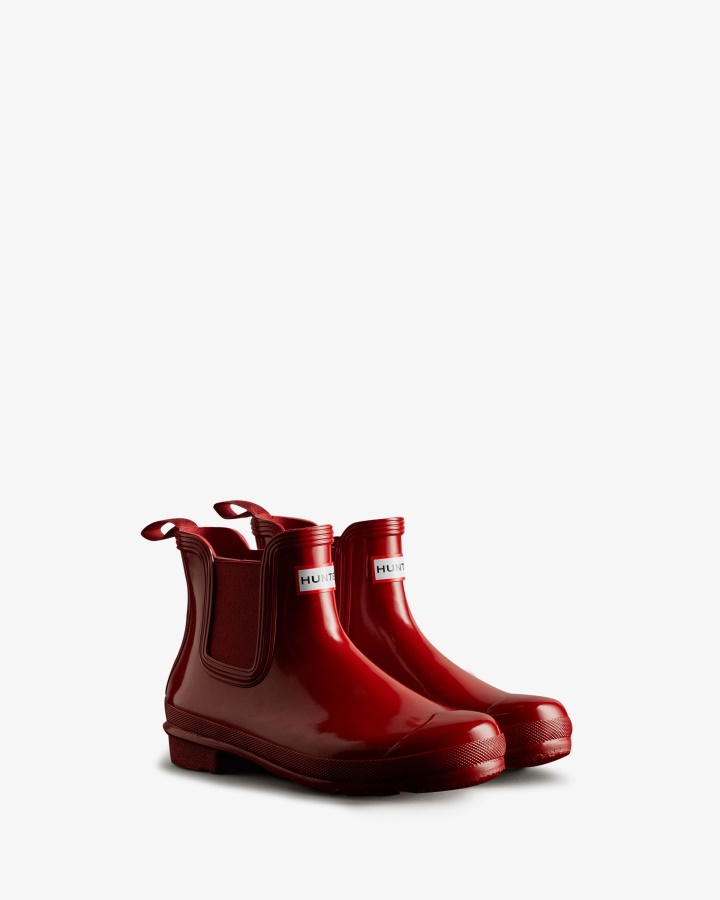 Hunter Women's Original Gloss Chelsea Boots Military Red