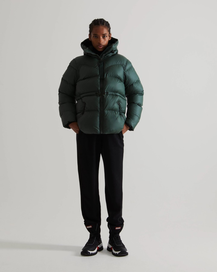 Hunter Women's Insulated Rubberized A-Line Puffer Jacket Arctic Moss Green