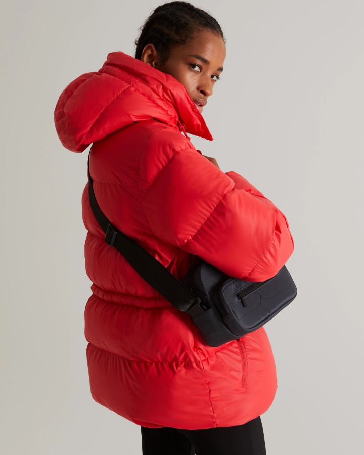 Hunter Women's Insulated Rubberized A-Line Puffer Jacket Red Chill