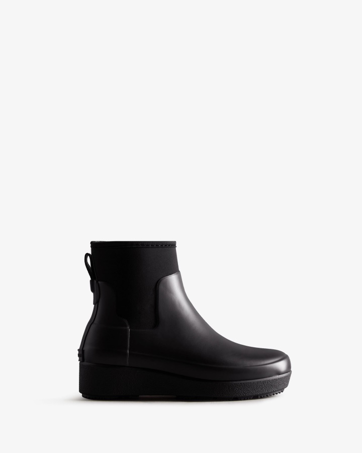 Hunter Women's Refined Slim Fit Neoprene Creeper Chelsea Boots Black
