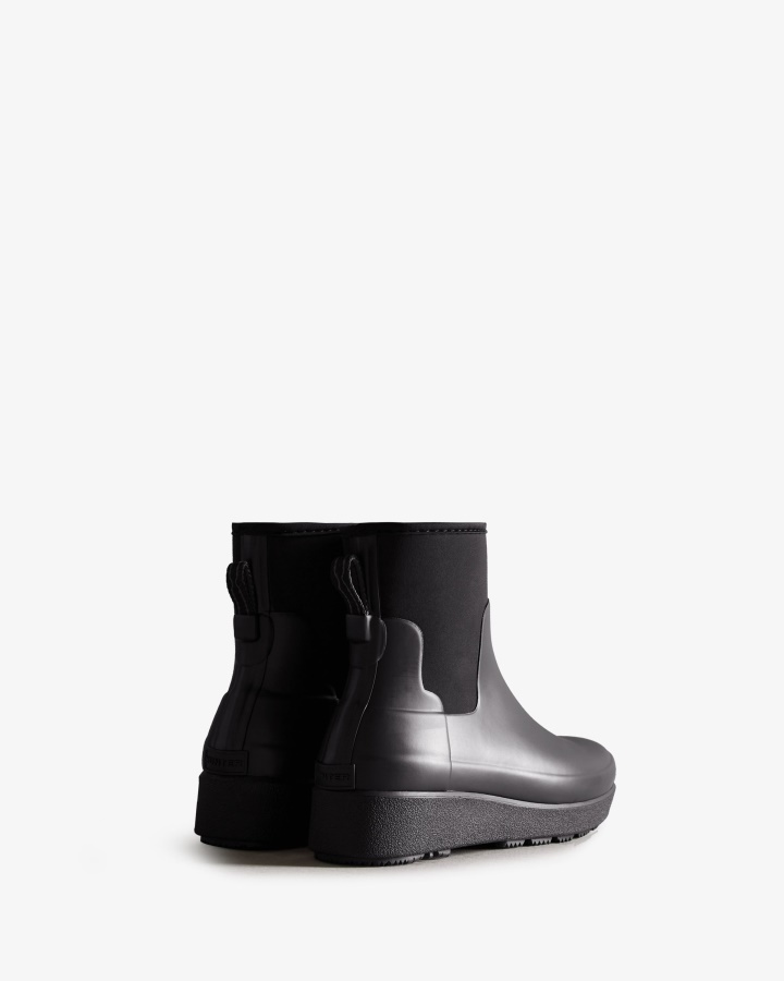 Hunter Women's Refined Slim Fit Neoprene Creeper Chelsea Boots Black