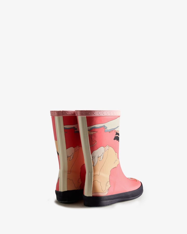 Hunter Kids First (18 Months-8 Years) Iceberg Print Rain Boots Iceberg Polaris Pink
