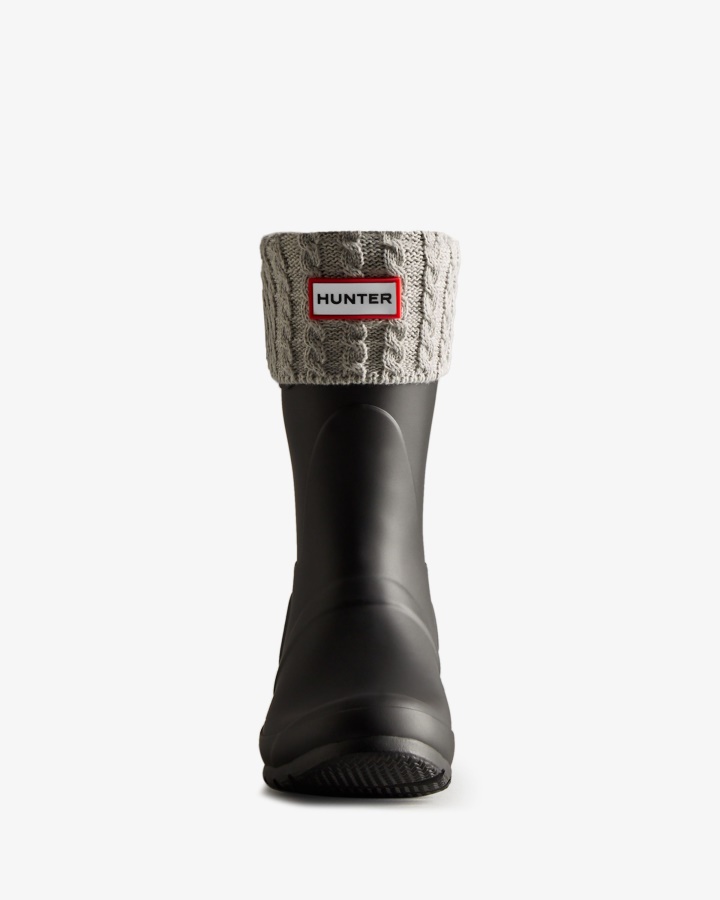 Recycled Mini Cable Knitted Cuff Hunter Short Boot Socks