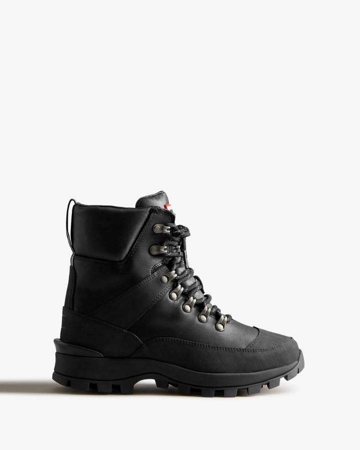 Hunter Women's Insulated Leather Commando Boots Black