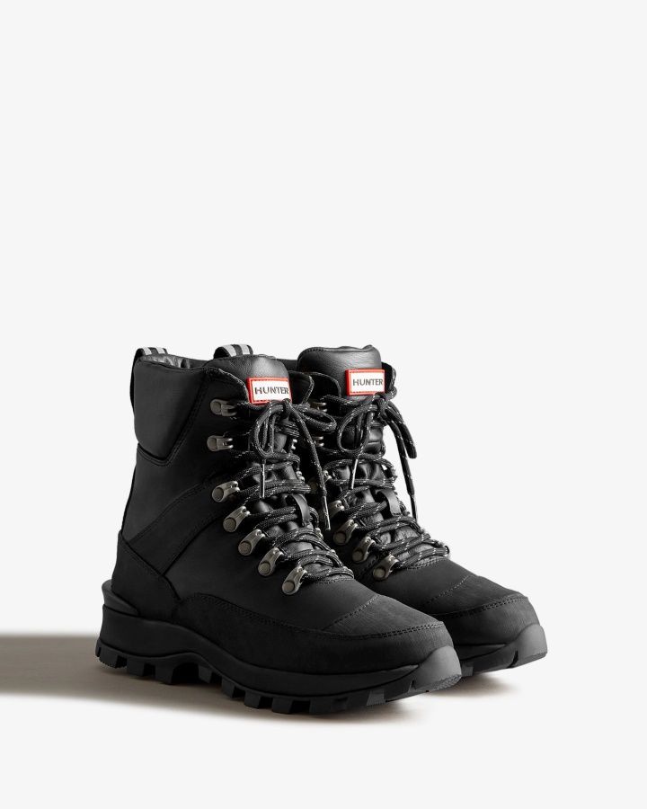 Hunter Women's Insulated Leather Commando Boots Black