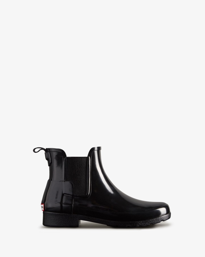 Hunter Women's Refined Gloss Slim Fit Chelsea Boot Black