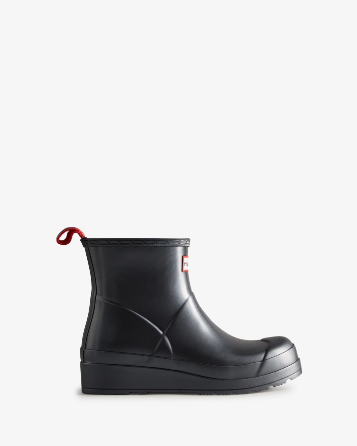 Hunter Women's Play Short Pearlized Rain Boots Black