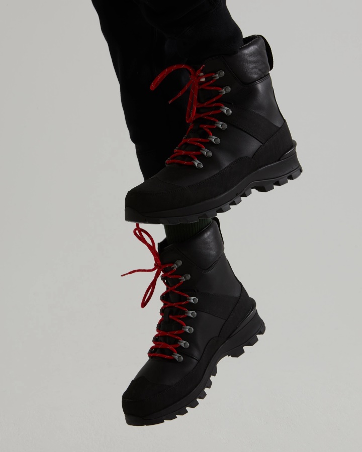 Hunter Men's Insulated Leather Commando Boots Black