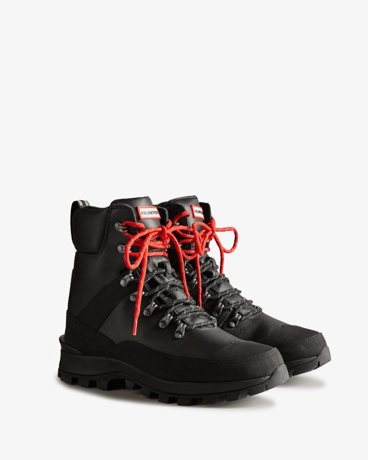 Hunter Men's Insulated Leather Commando Boots Black