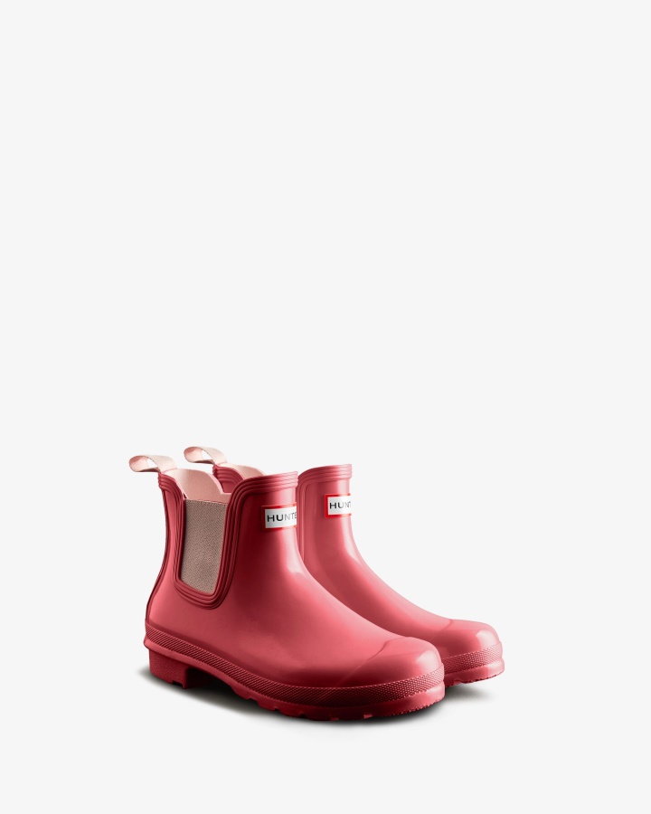 Hunter Women's Original Gloss Chelsea Boots Pink Shiver-Salt Pink