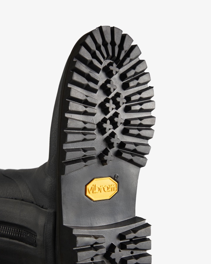 Hunter Women's Balmoral Commando Rubber Zip Tall Rain Boots Black