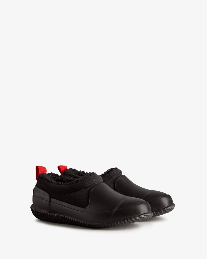 Hunter Big Kids (5-10 Years) Insulated Vegan Shearling Shoe Black