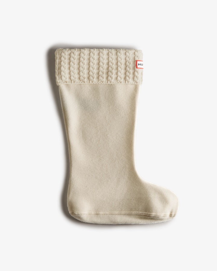Recycled Mini Cable Knitted Cuff Tall Hunter Boot Socks