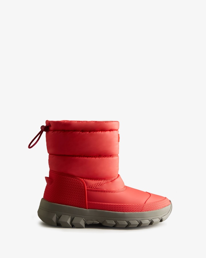 Hunter Women's Insulated Short Snow Boots Red Chill