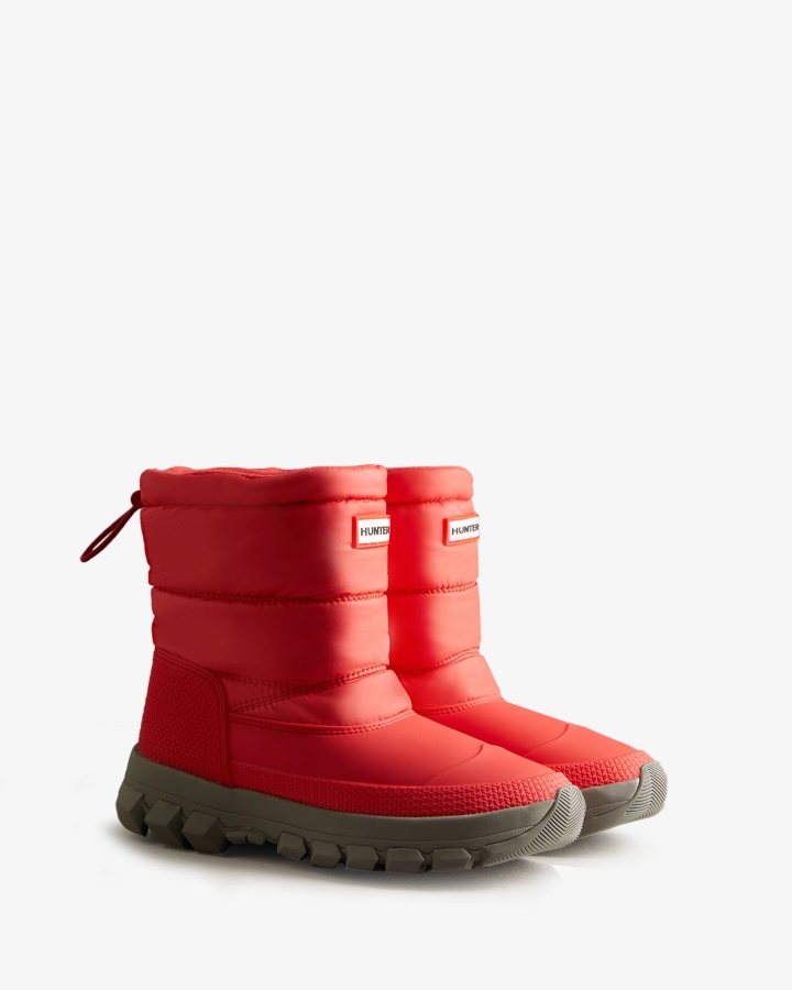 Hunter Women's Insulated Short Snow Boots Red Chill