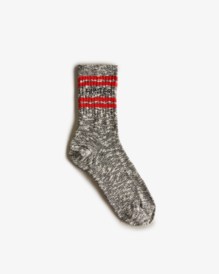 Hunter Branded College Mouline Chelsea Boot Socks Black
