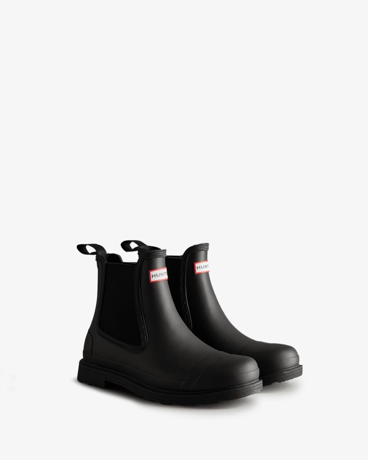 Hunter Men's Commando Chelsea Boots Black