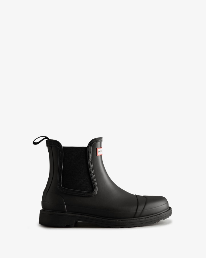 Hunter Women's Commando Chelsea Boots Black