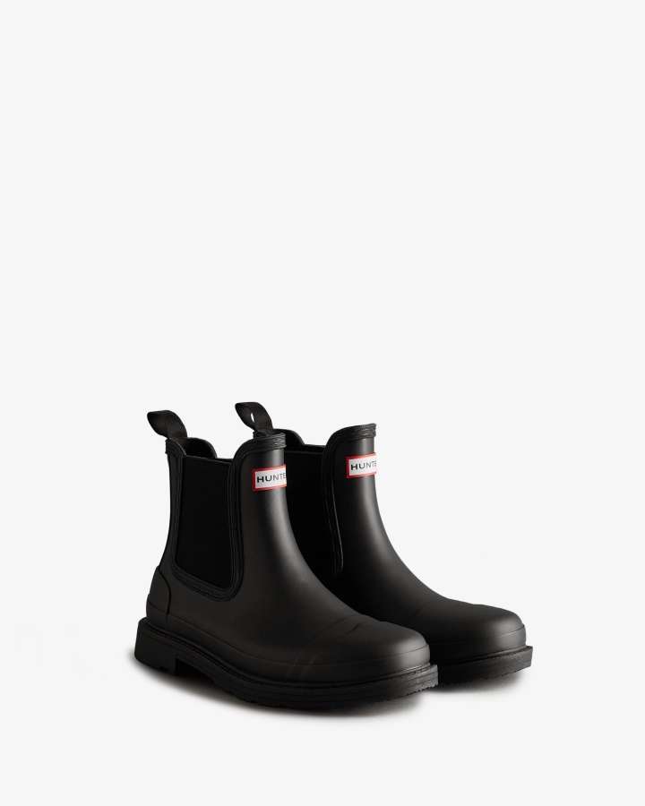 Hunter Women's Commando Chelsea Boots Black