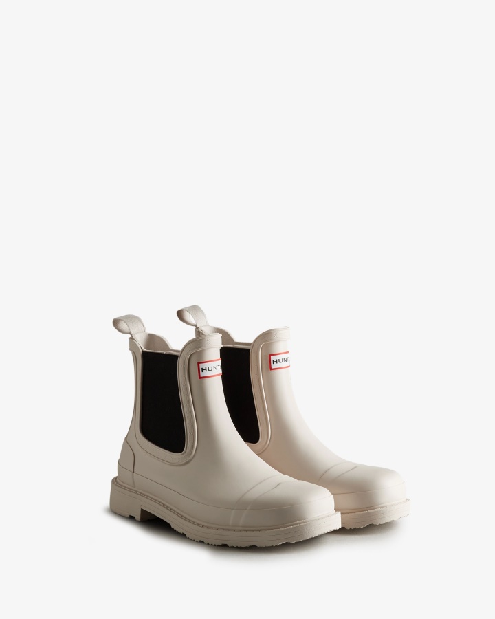Hunter Women's Commando Chelsea Boots Cast Pale Grey