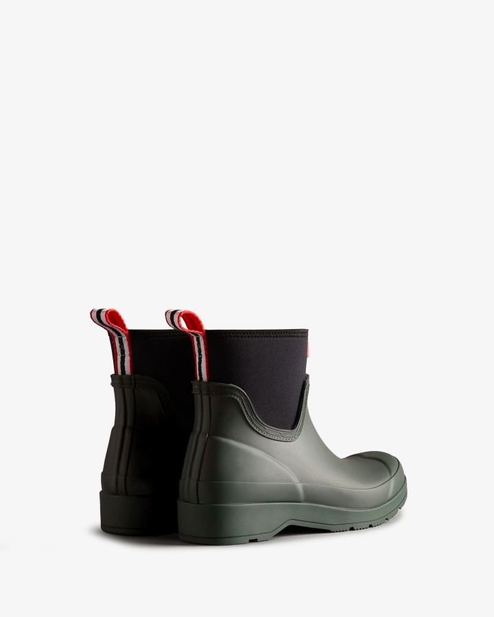 Hunter Women's Play Short Neoprene Rain Boots Arctic Moss Green