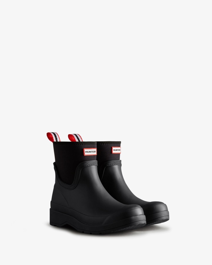 Hunter Women's Play Short Neoprene Rain Boots Black
