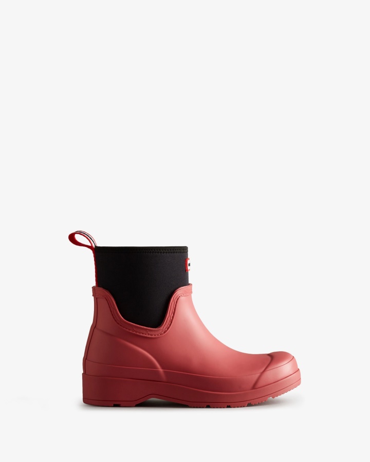 Hunter Women's Play Short Neoprene Rain Boots Glenmore Rose
