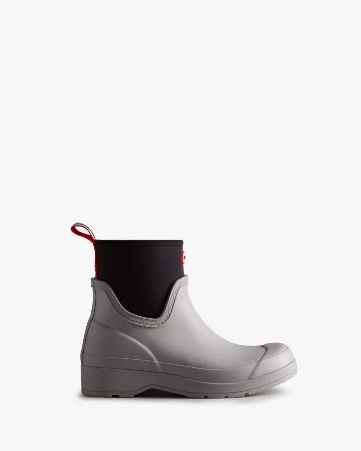 Hunter Women's Play Short Neoprene Rain Boots Steall Light Grey