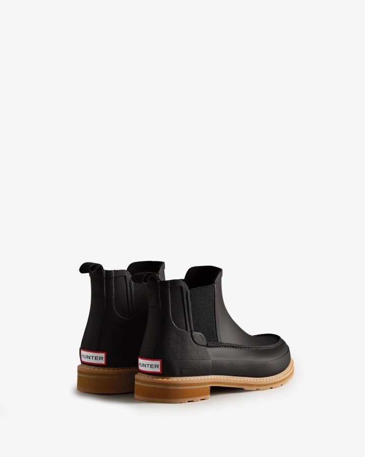 Hunter Men's Moc Toe Chelsea Boots Black
