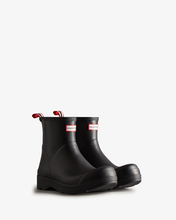 Hunter Men's Play Short Rain Boots Black