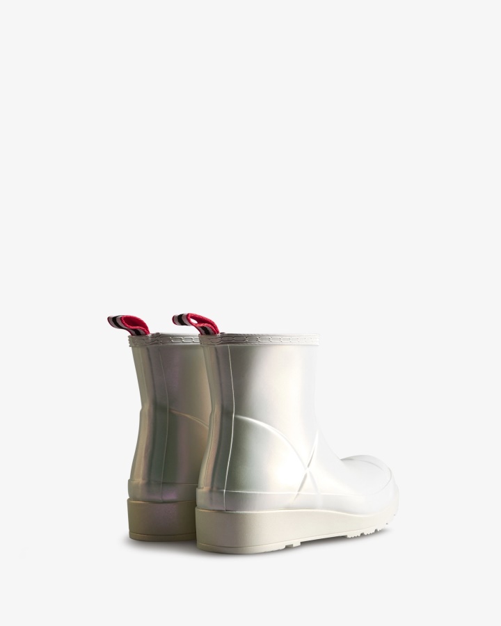 Hunter Women's Play Short Nebula Rain Boots Silver