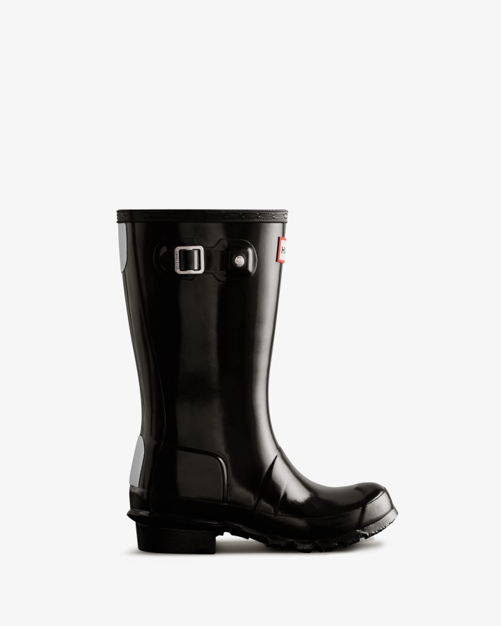 Hunter Original Big Kids (5-11 Years) Gloss Rain Boots Black