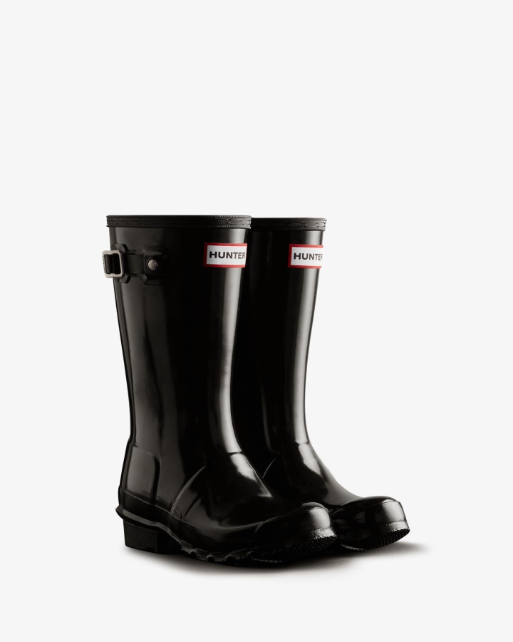 Hunter Original Big Kids (5-11 Years) Gloss Rain Boots Black