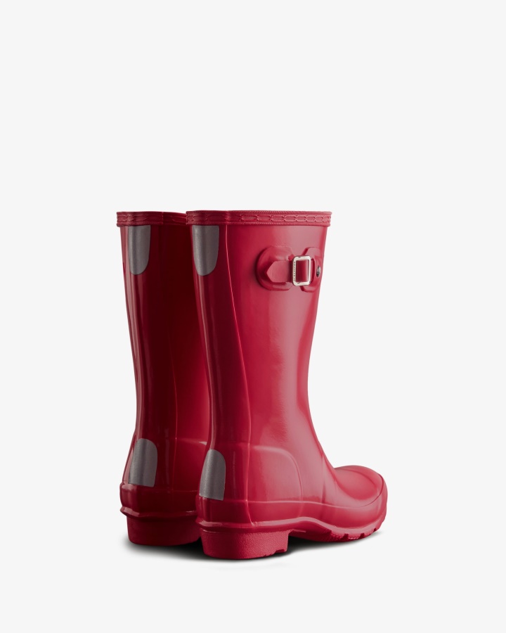 Hunter Original Big Kids (5-11 Years) Gloss Rain Boots Bright Pink